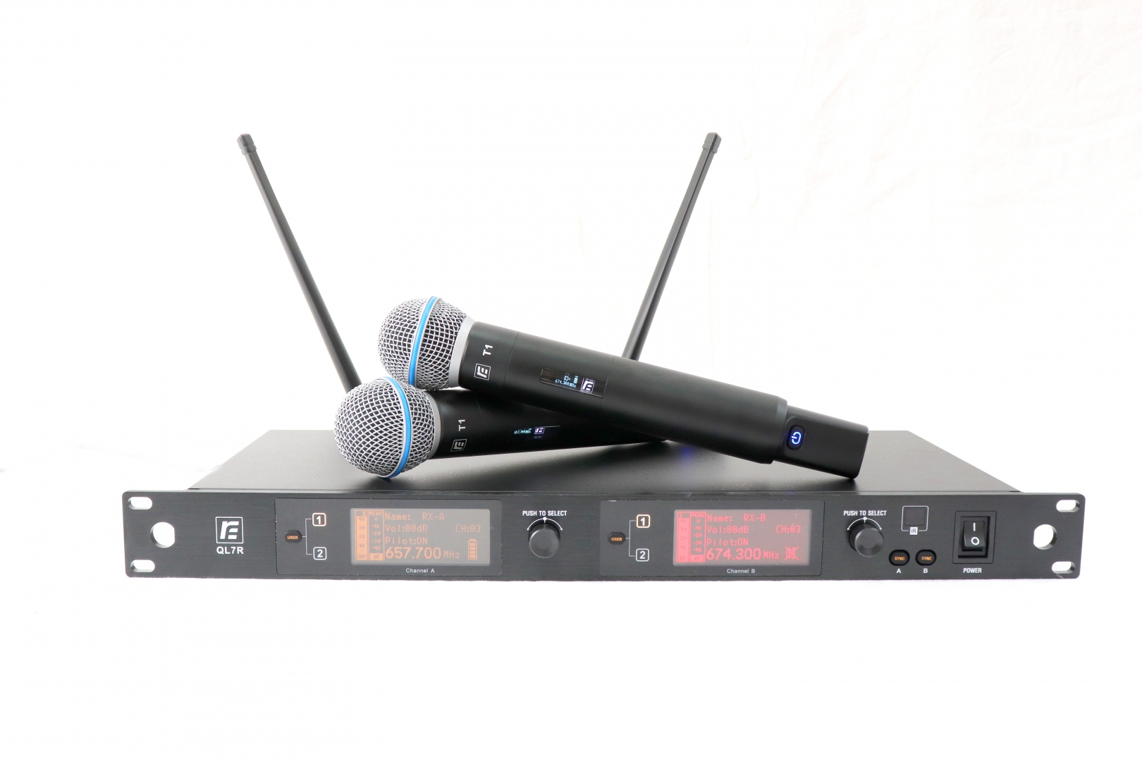 RFIntell QL7R/T1-B 720,500-754,000 МГц 2-канальная радиосистема с 2-мя ручными микрофонами в Биробиджан